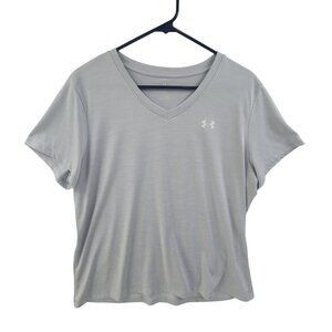 Under Armour Women's Athletic Top Short Sleeve Light Blue Size XL Strech Workout